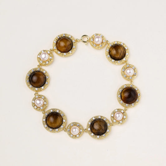 Tiger's Eye Pearl Wisdom Bracelet