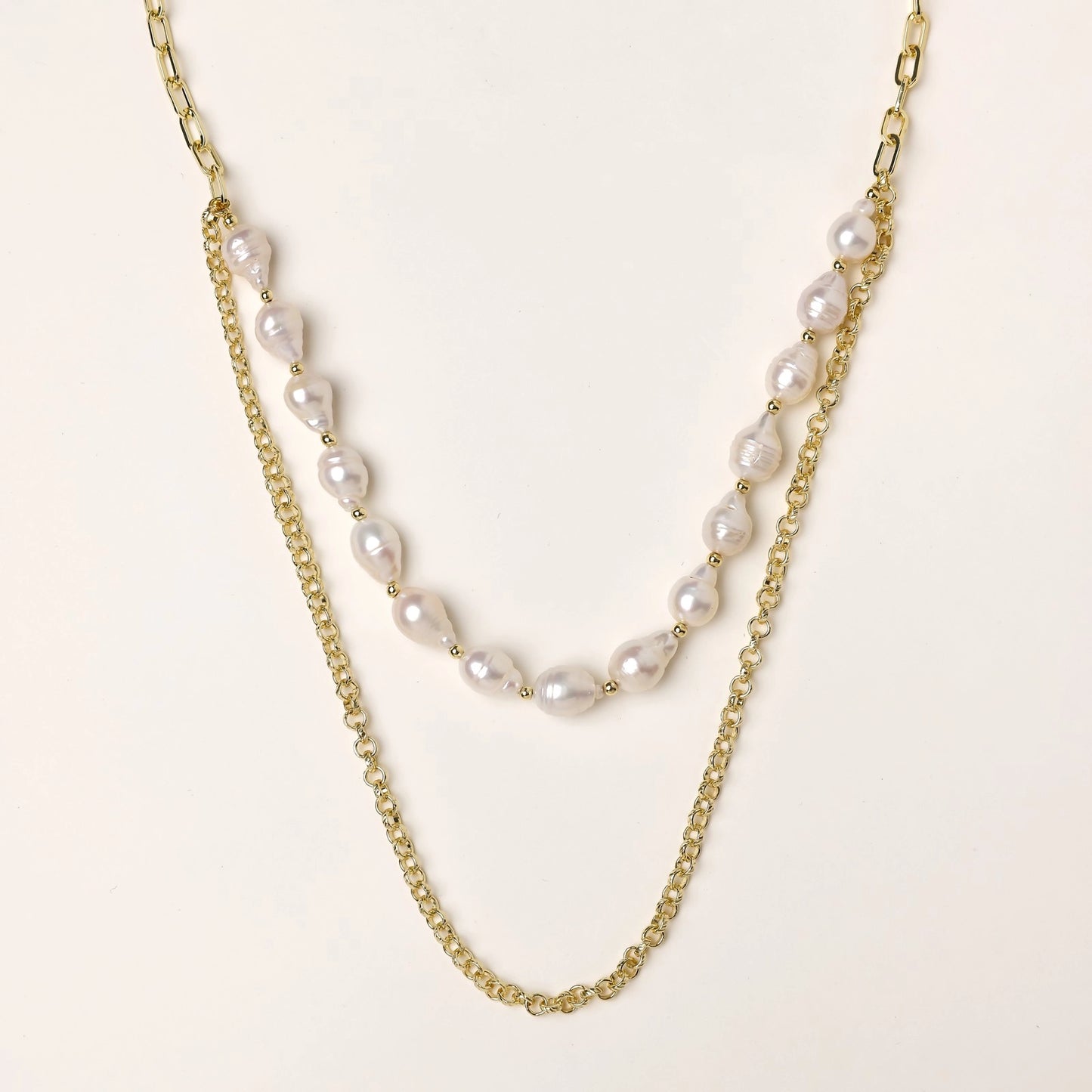 Golden Pearl Layers Necklace