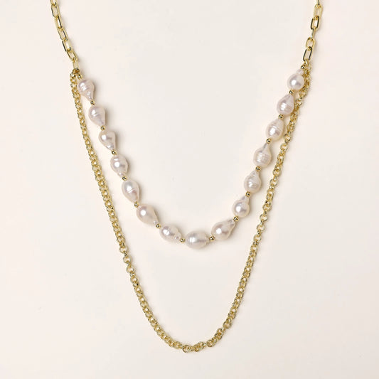Golden Pearl Layers Necklace