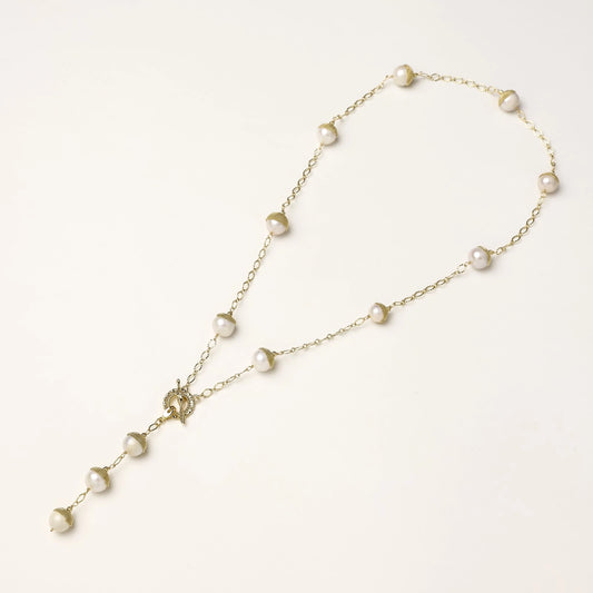 Baroque Pearl Station Necklace