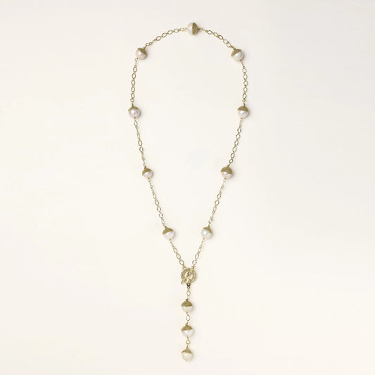 Baroque Pearl Station Necklace