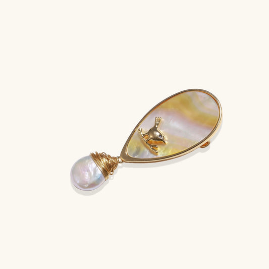 Shell Bird Baroque Pin