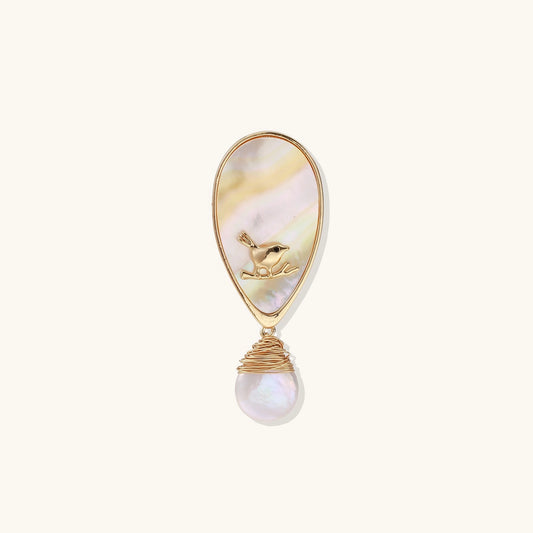Shell Bird Baroque Pin