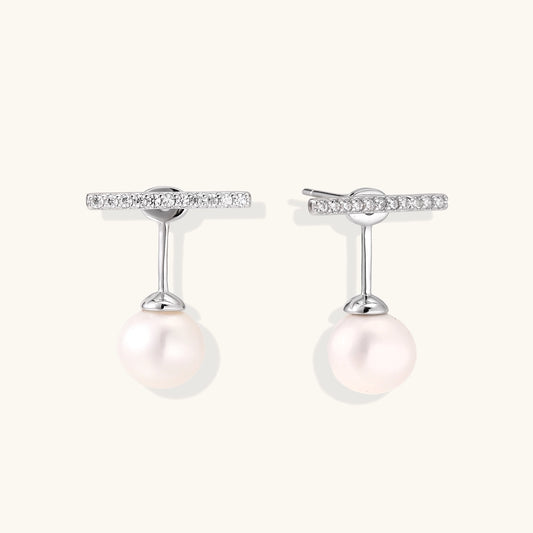 Pearl Drop T-Bar Earrings