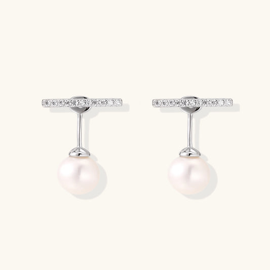 Pearl Drop T-Bar Earrings