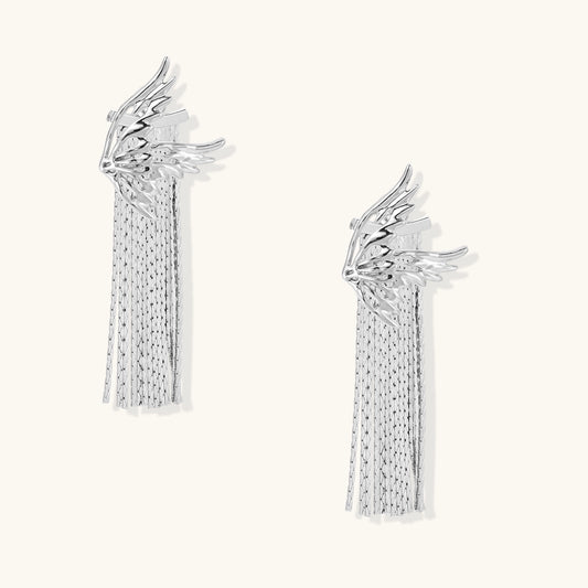 Celestial Wing Fringe Earrings