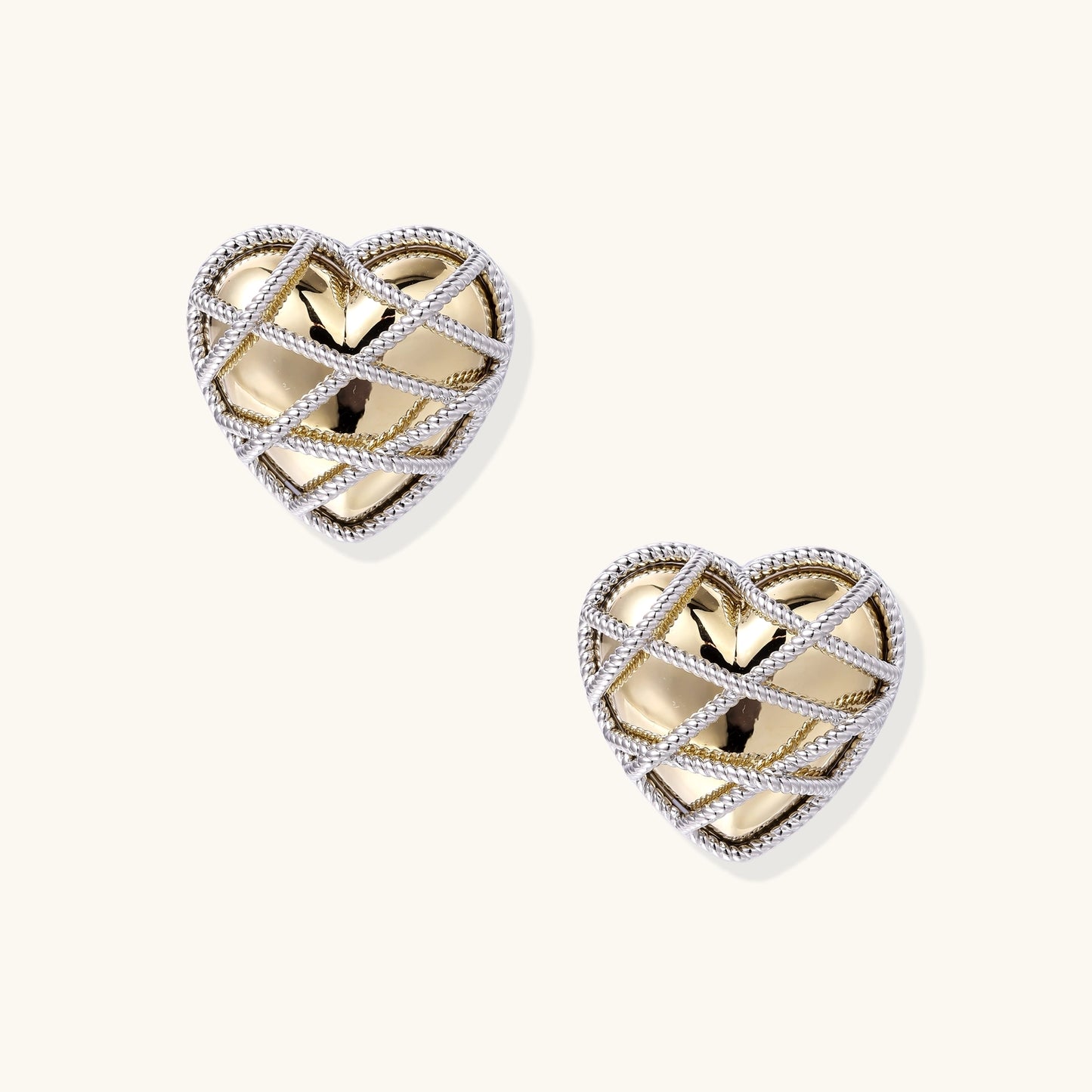 Woven Heart Stud Earrings