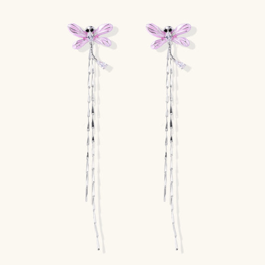 Ethereal Dragonfly Cascade Earrings