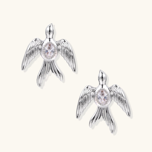 Silver Phoenix Studs