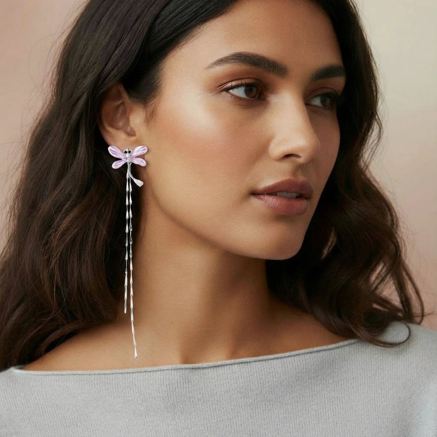 Ethereal Dragonfly Cascade Earrings